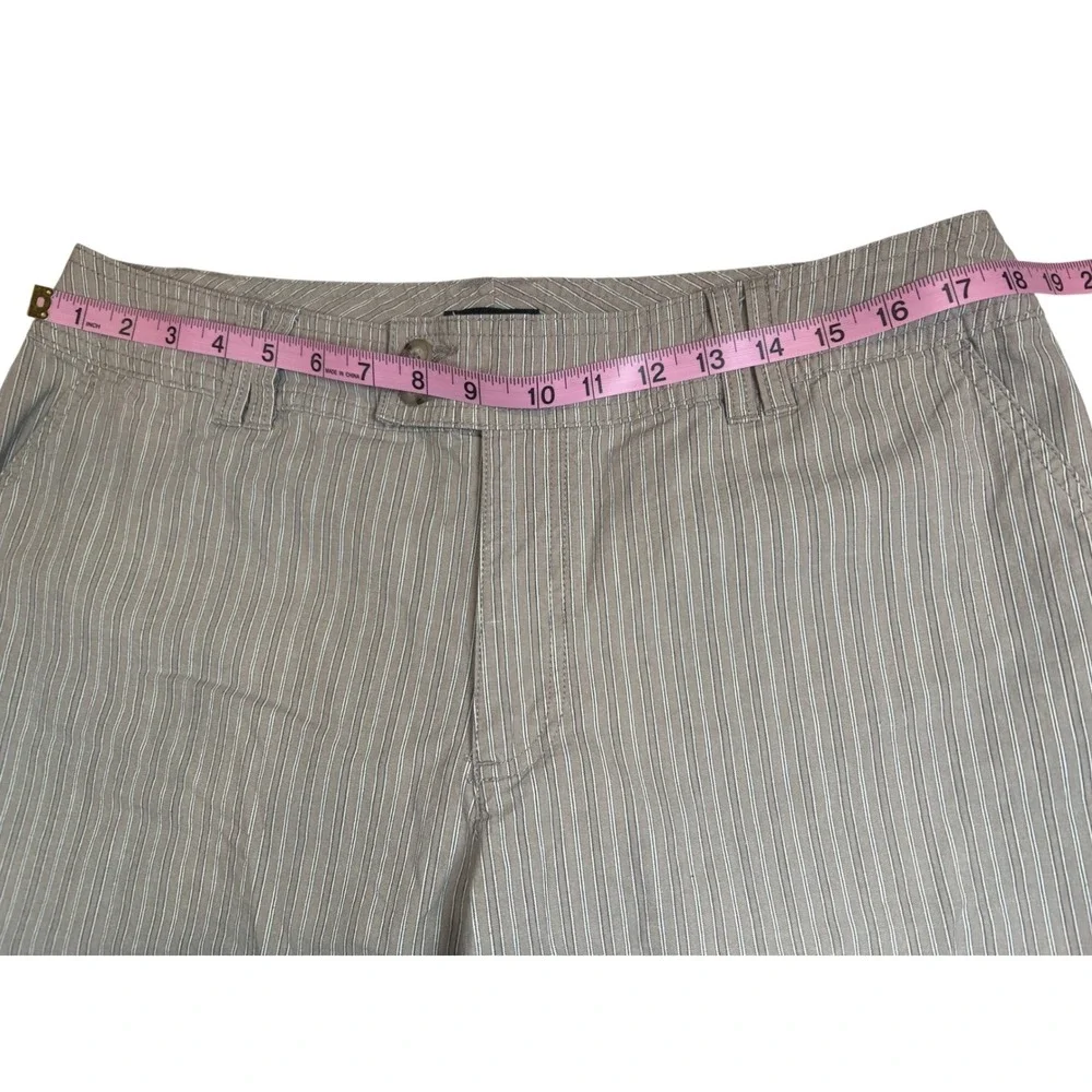 ana A New‎ Approach Tan Pinstripe Bermuda Shorts Womens 16 Cuffed Stretch Cotton